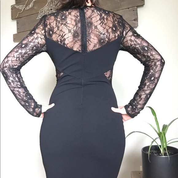 Dynamite black long sleeve lazy bodycon dress - Picture 3 of 5